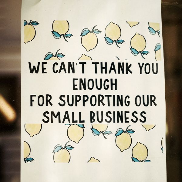 Supporting Small Businesses Thank You Sign