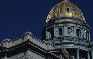Close up of White House with Blue Sky