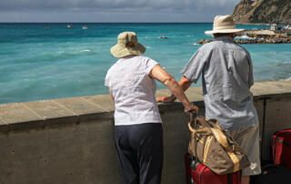 Senior Tourist Couple Traveling Abroad