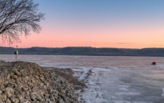 MN Lake in Winter Ice Fishing